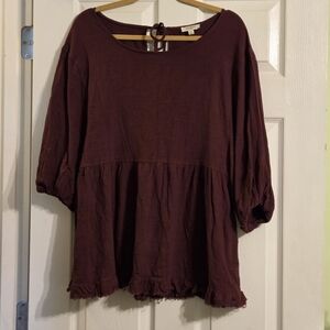 Umgee Women's Blouse in Deep Brown